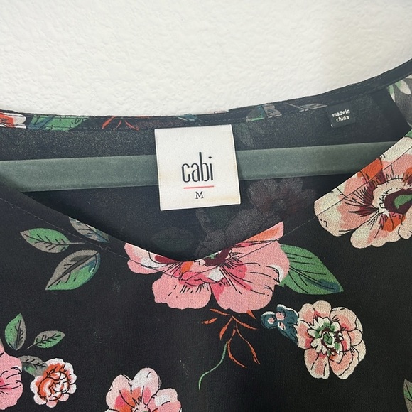 Cabi Sheer Black Floral Blouse | Size M | Dark Romantic Vibes - Picture 3 of 7